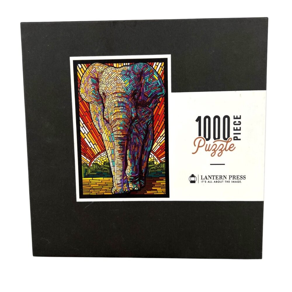 Lantern Press Asian Elephant Paper Mosaic 1000 Piece Puzzle NIB